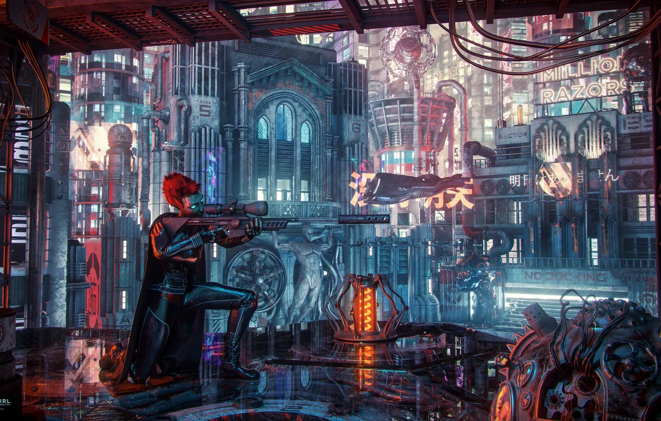 Photo wallpaper weapons, sniper, Razorgirl