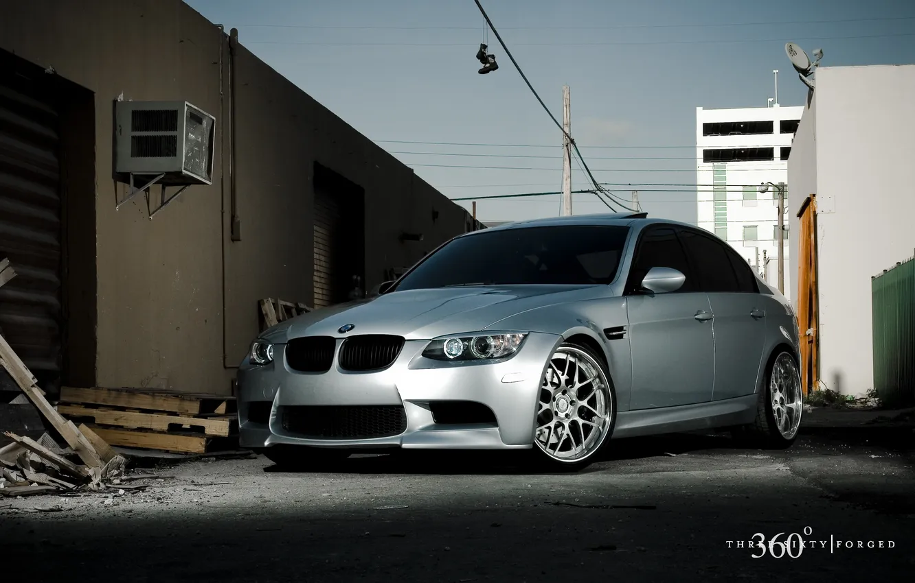 Photo wallpaper BMW, silver, 360forged