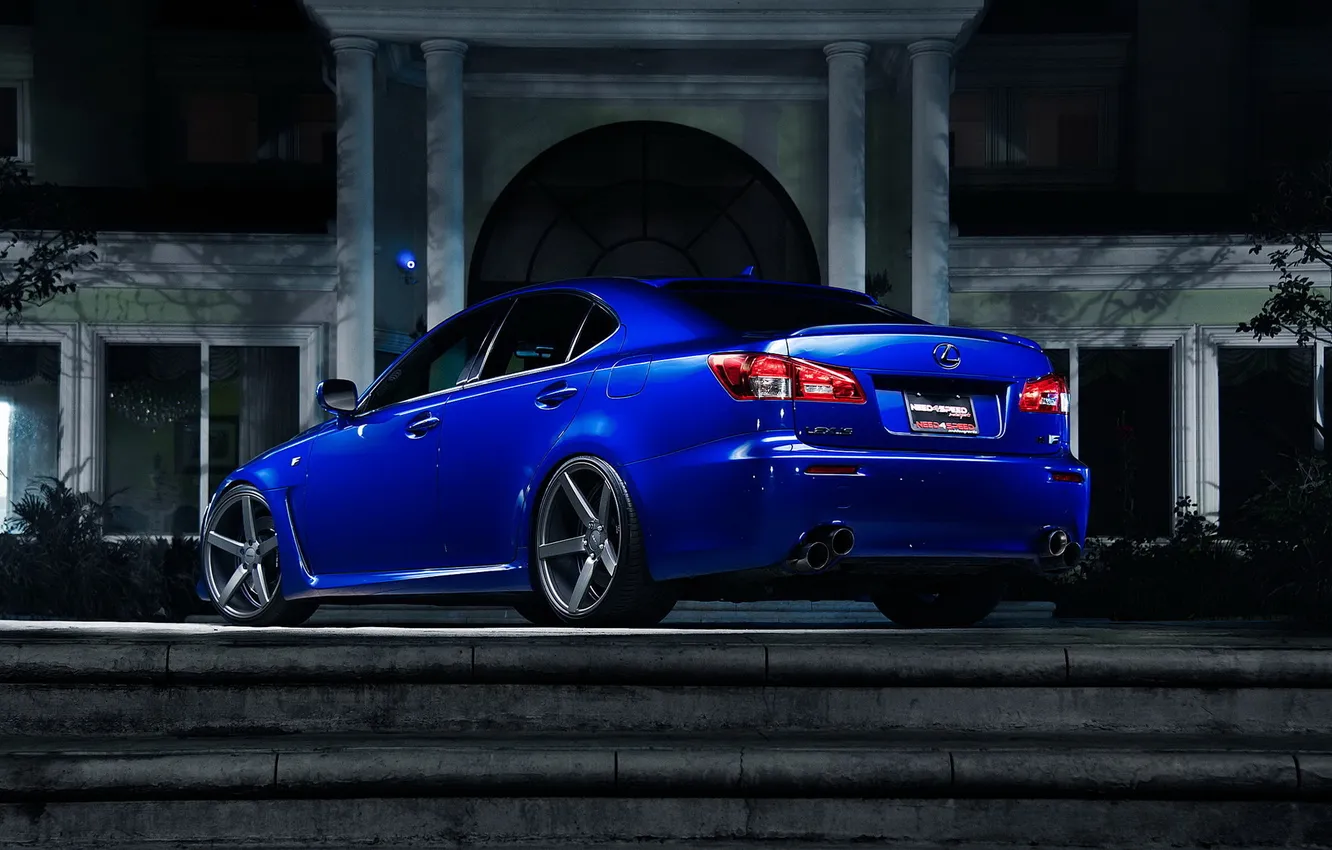 Photo wallpaper night, blue, home, steps, Lexus, lexus is