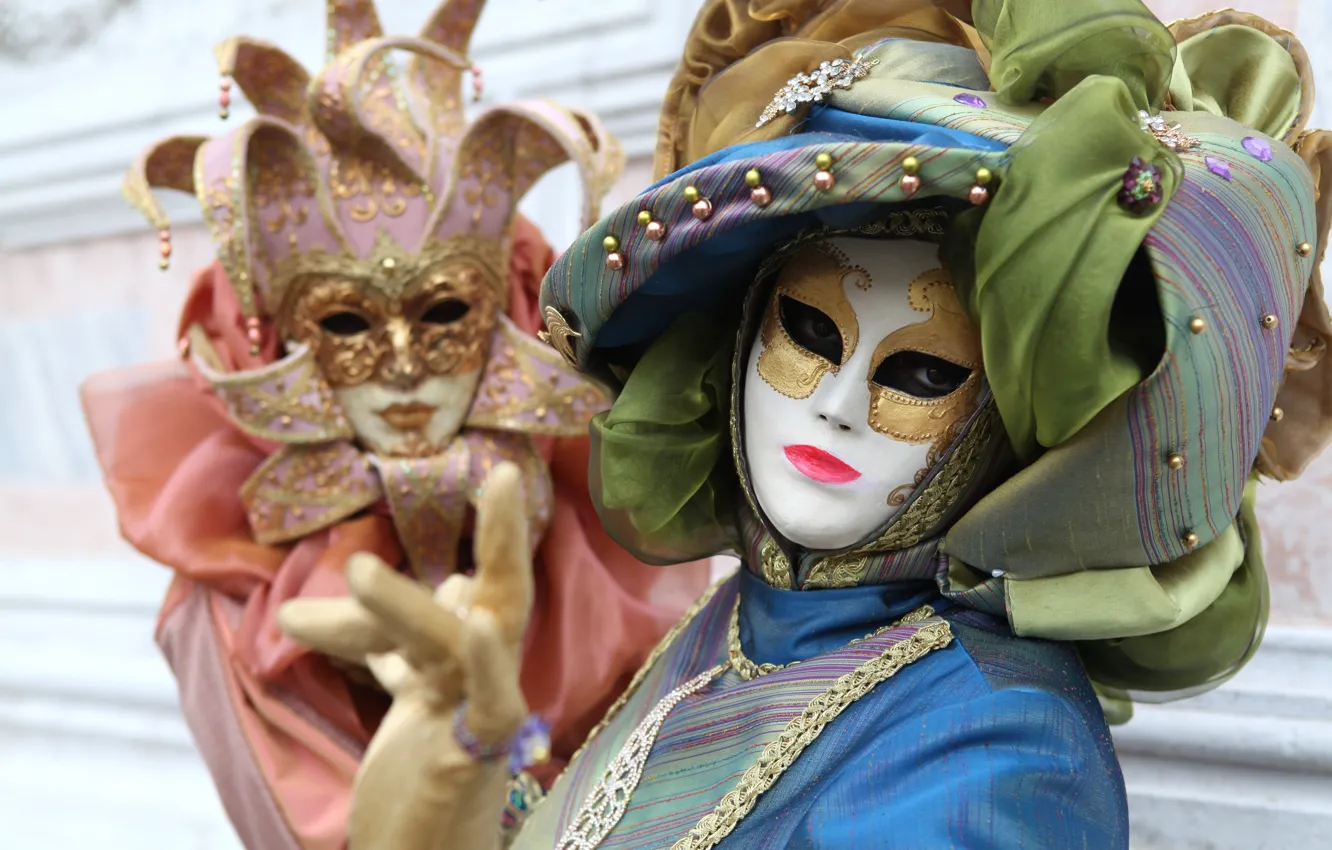 Photo wallpaper mask, costume, Venice, fabric, carnival