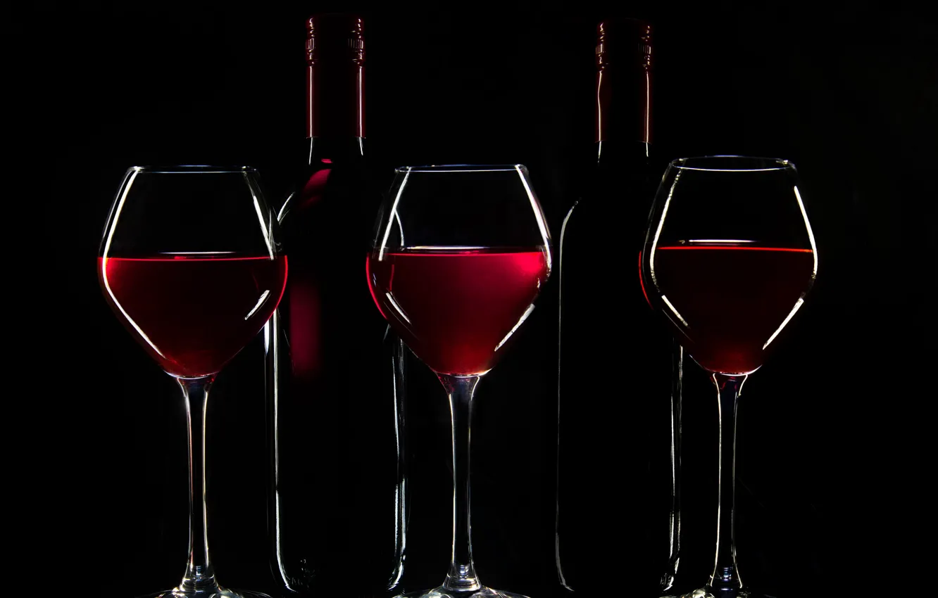 Photo wallpaper wine, glass, bottle