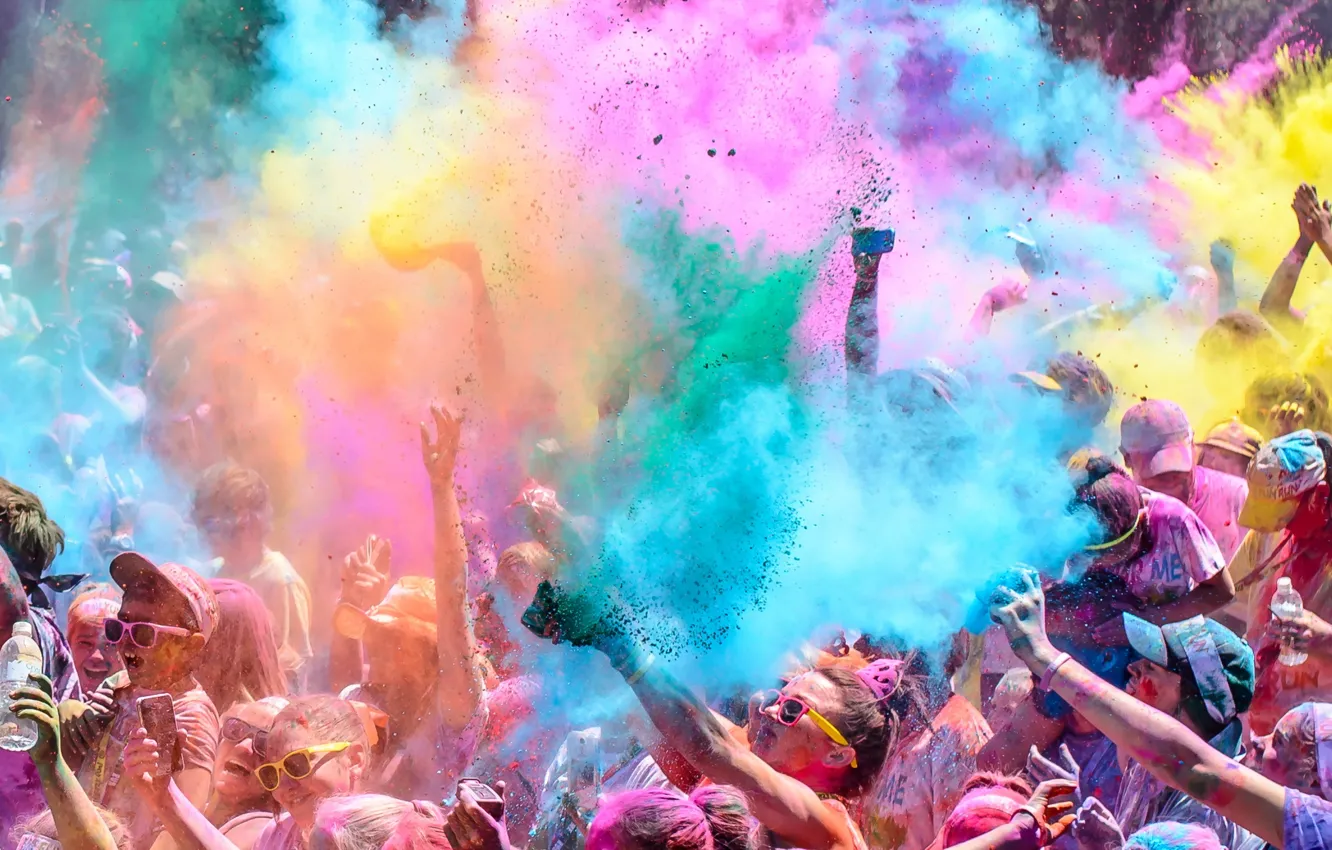 Photo wallpaper River Festival, Colour Colour run, fun running australia