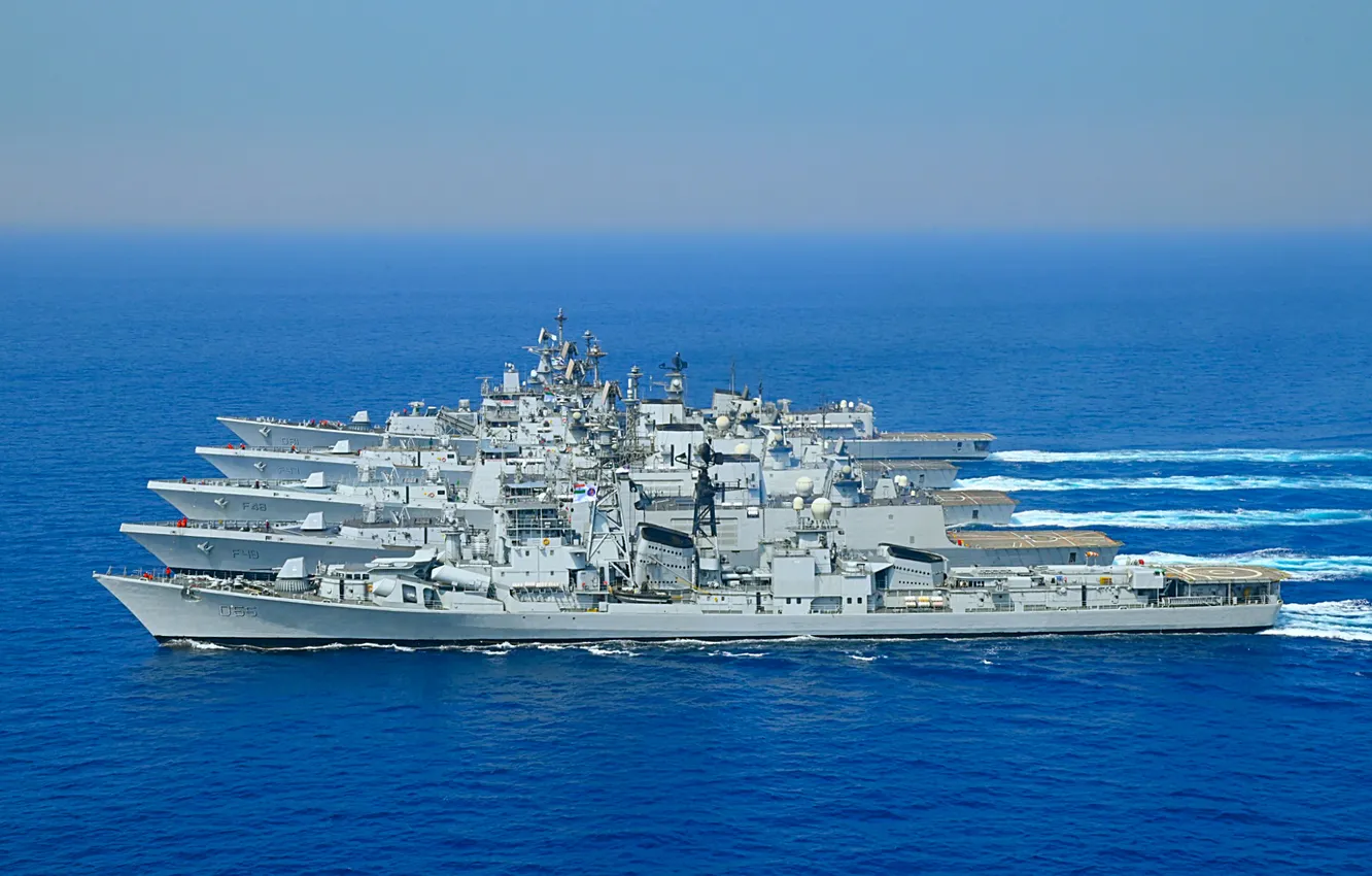 Photo wallpaper warships, The Indian Navy, A demonstration of power