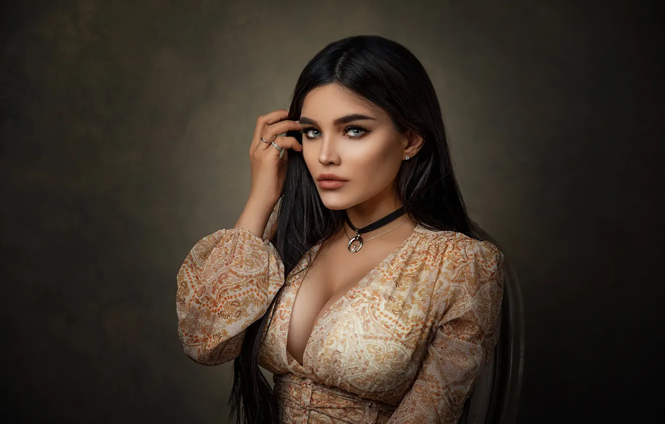 Photo wallpaper look, girl, beauty, black hair