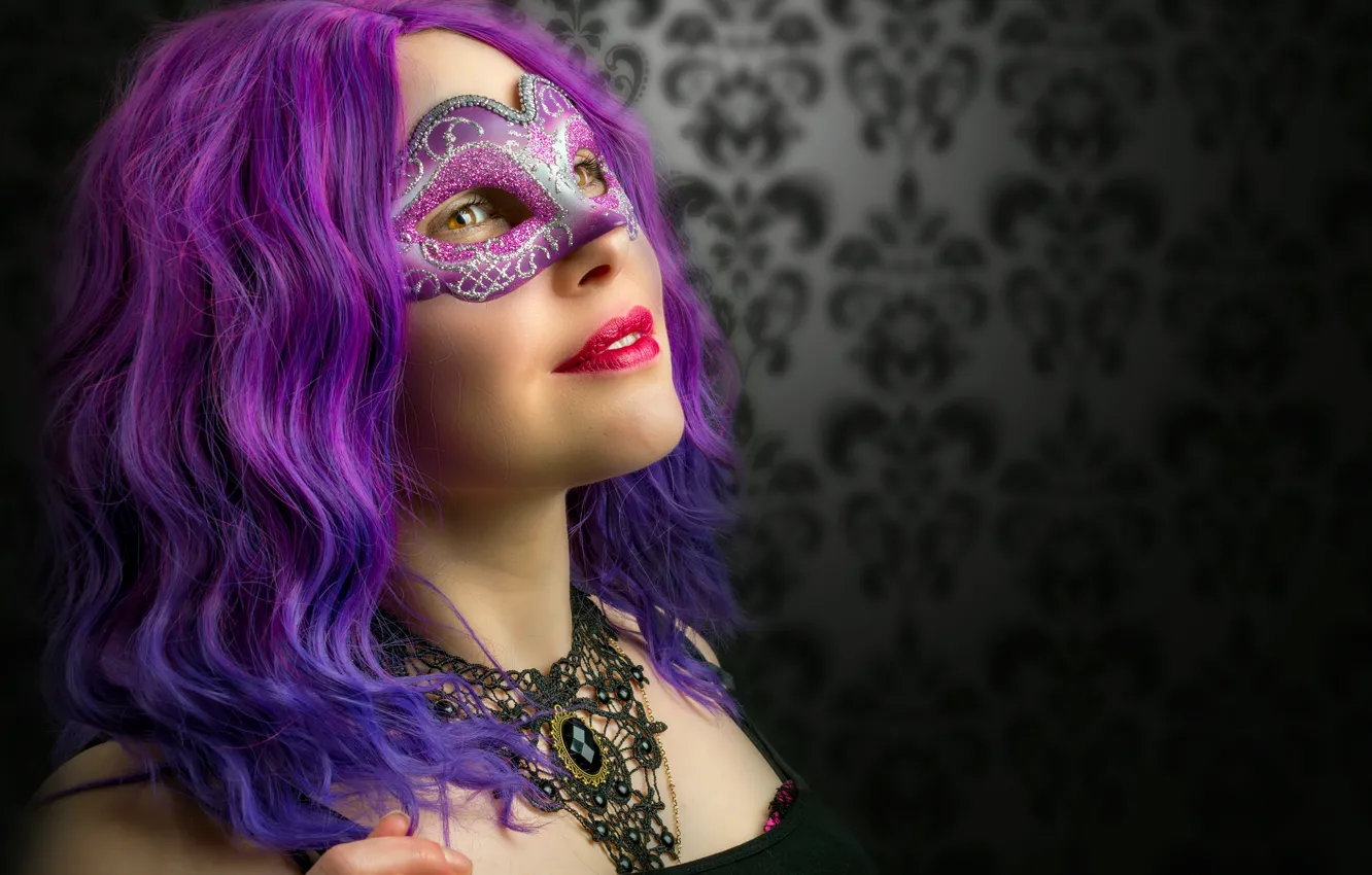 Photo wallpaper girl, decoration, mask, cosplay
