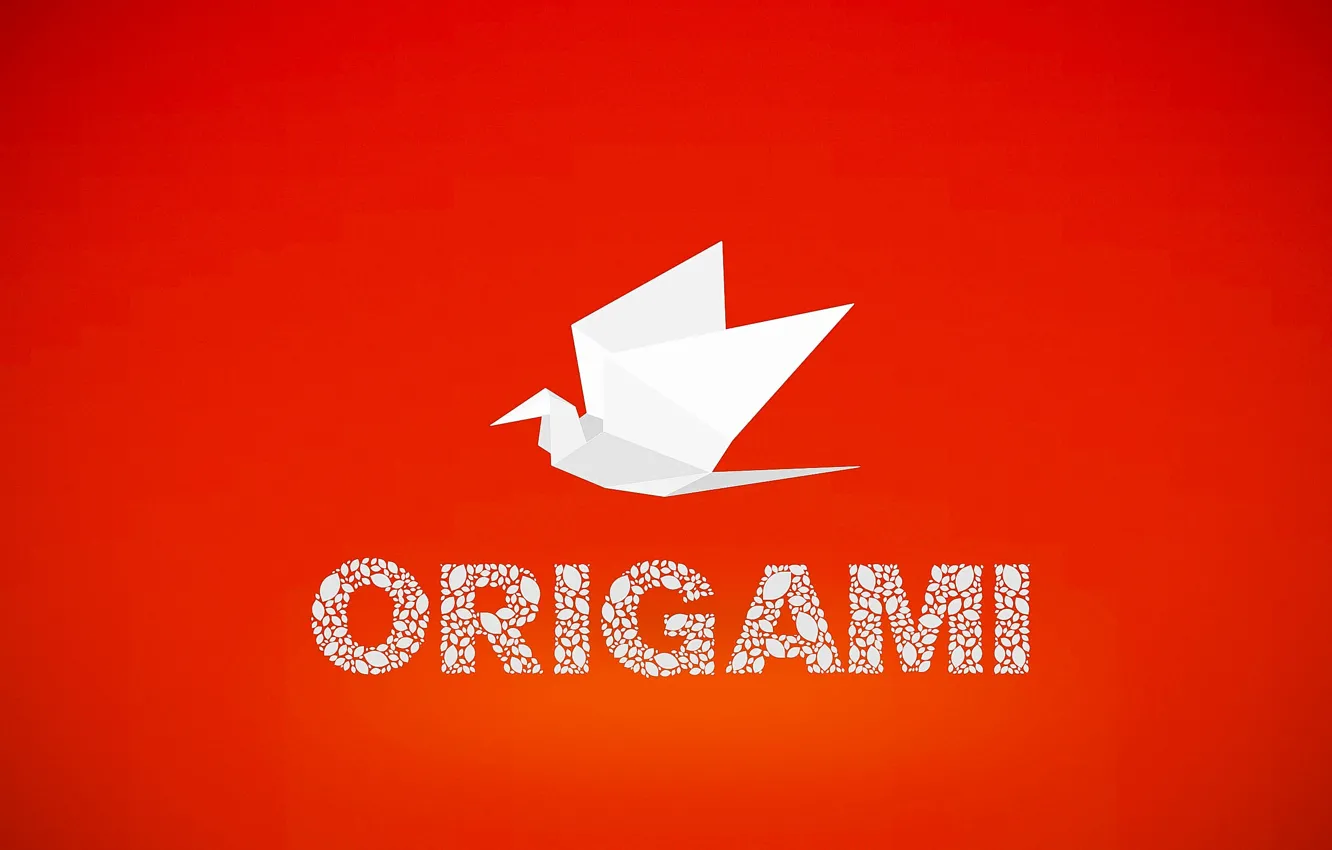 Photo wallpaper Paper, Bird, The inscription, Origami, Origami, Crane, Signature