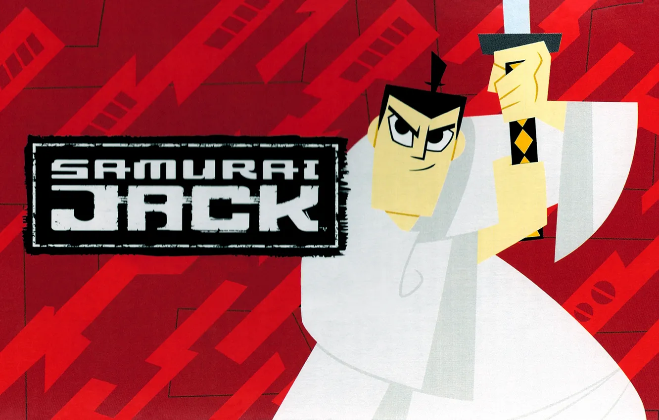 Photo wallpaper white, katana, SAMURAI JACK