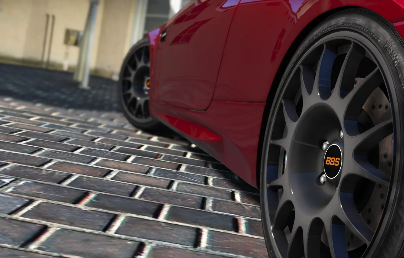 Photo wallpaper red, wheel, BMW, day, drives, e92, GTS, gta 5
