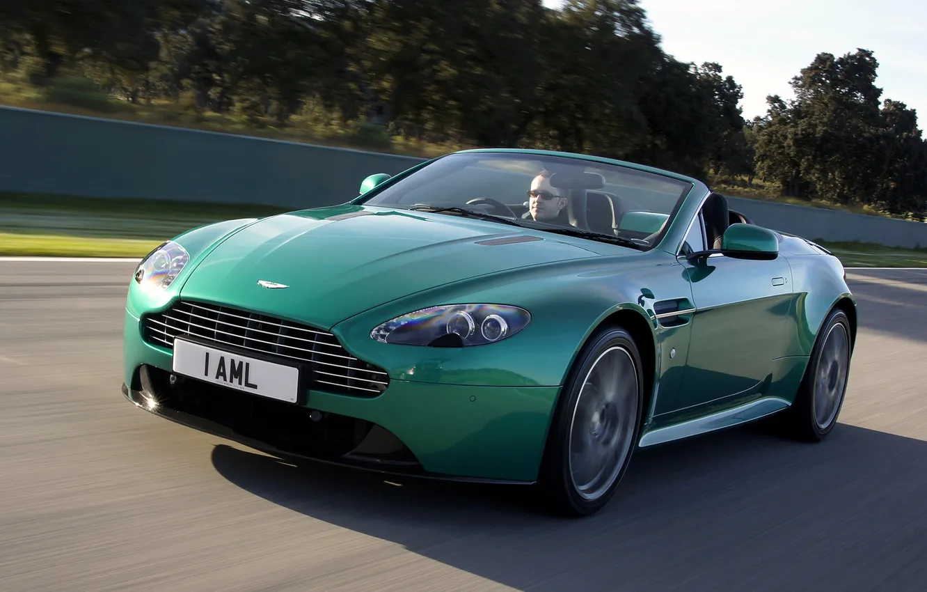 Photo wallpaper car, Aston Martin, Roadster, speed, track, Vantage S
