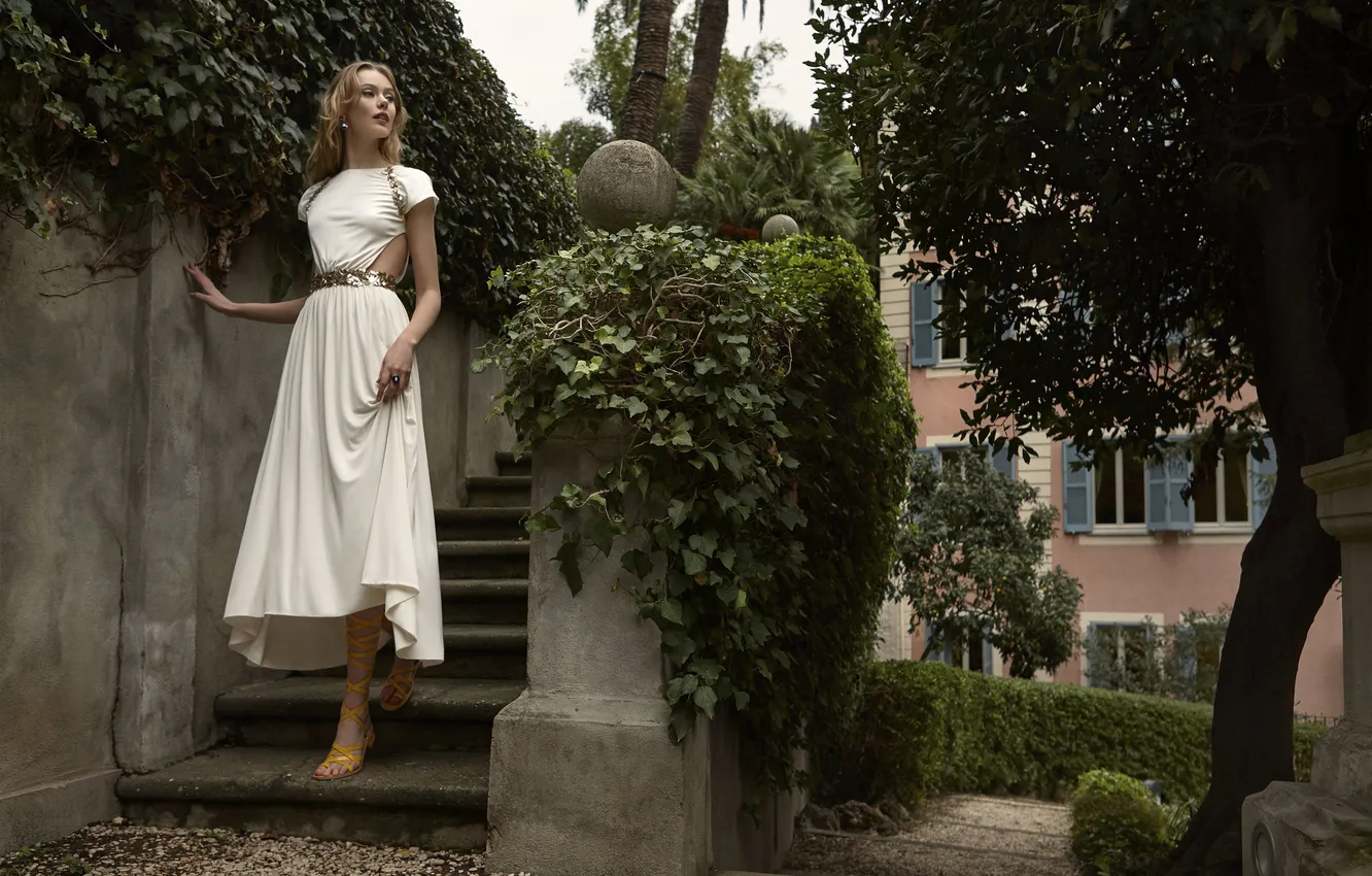 Photo wallpaper girl, dress, beautiful, sweet, long-haired, Frida Gustavsson