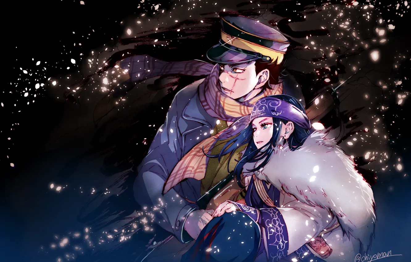 Photo wallpaper girl, anime, art, guy, manga, Golden Kamuy