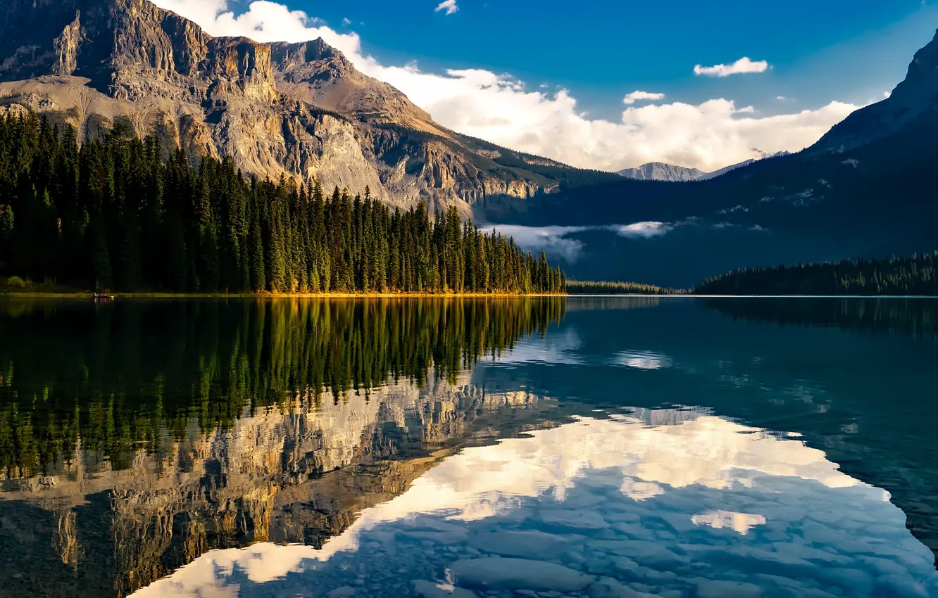 Photo wallpaper forest, mountains, lake, Canada