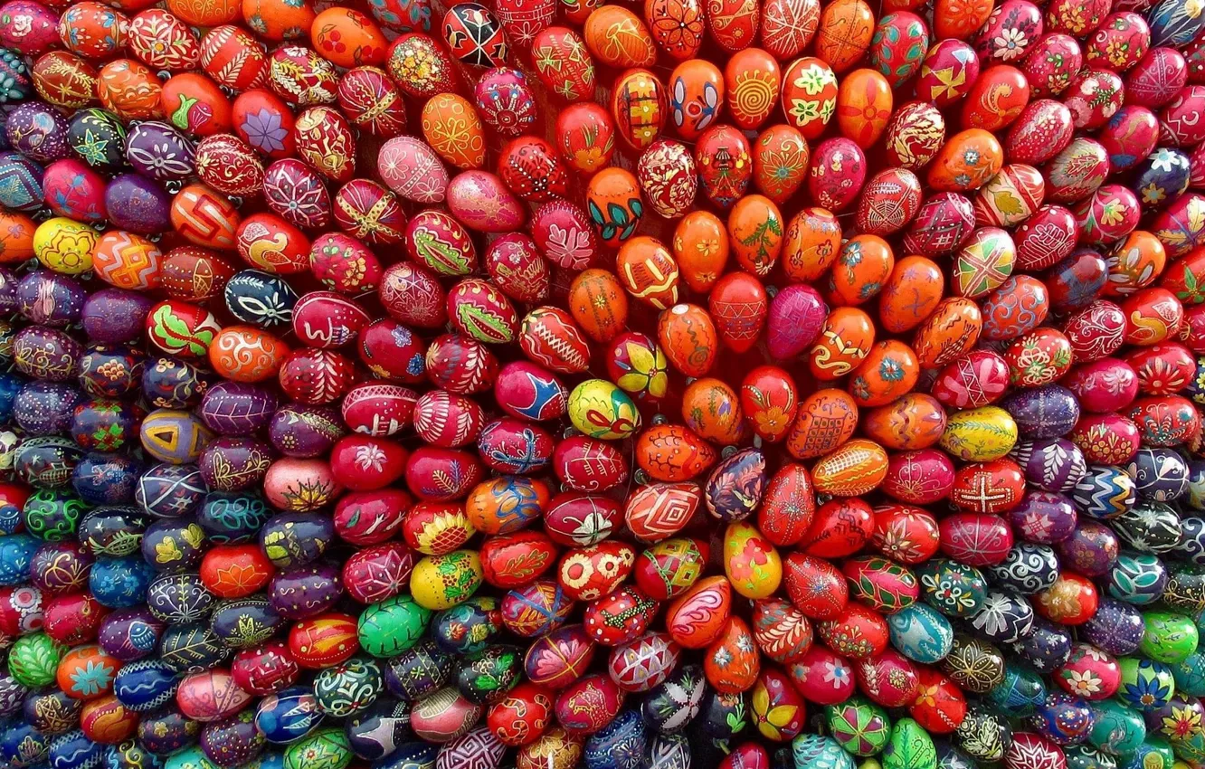 Photo wallpaper holiday, pattern, eggs, Easter, painting