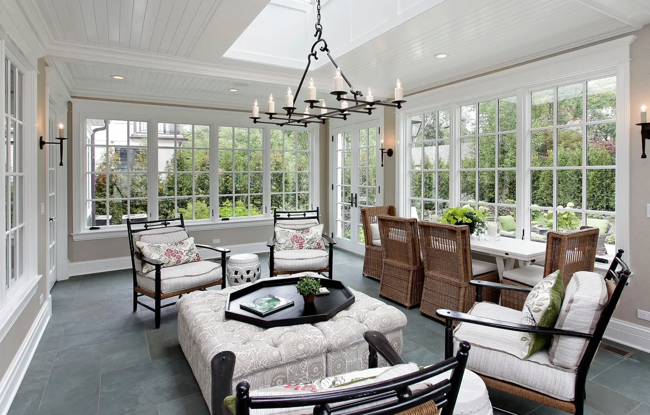 Photo wallpaper design, style, interior, living room, cozy, dining room, upholstered furniture, RATAN