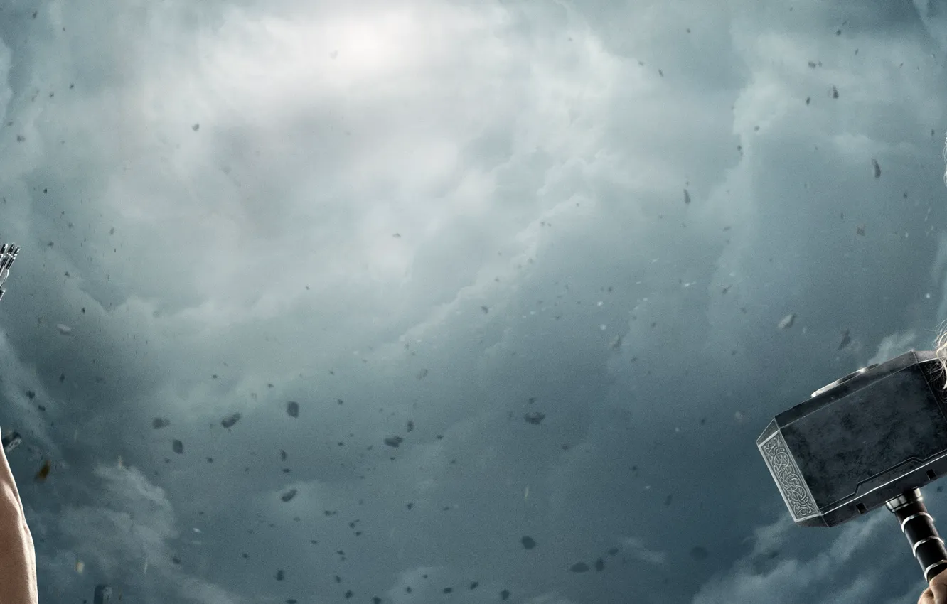 Photo wallpaper Action, Metal, Fantasy, Clouds, Sky, Hero, Steel, Iron Man