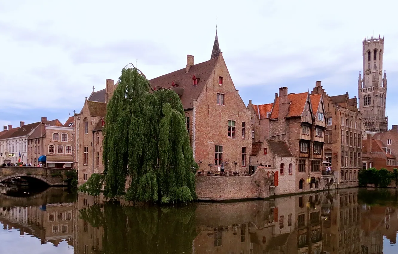 Photo wallpaper the evening, Belgium, Belgium, Bruges, Brugge