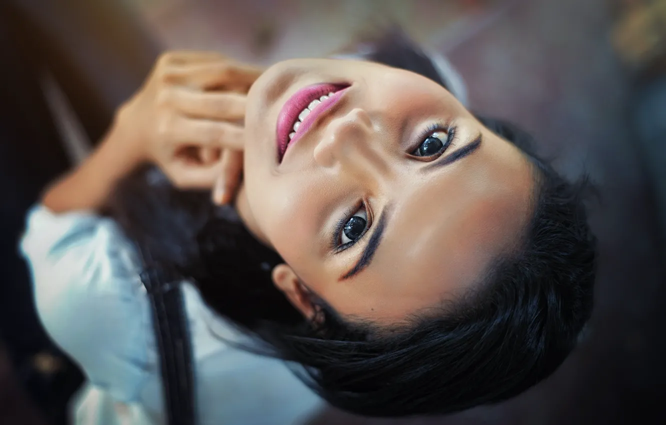Photo wallpaper look, smile, Girl