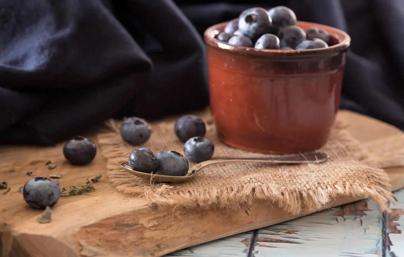 Photo wallpaper berries, background, blueberries