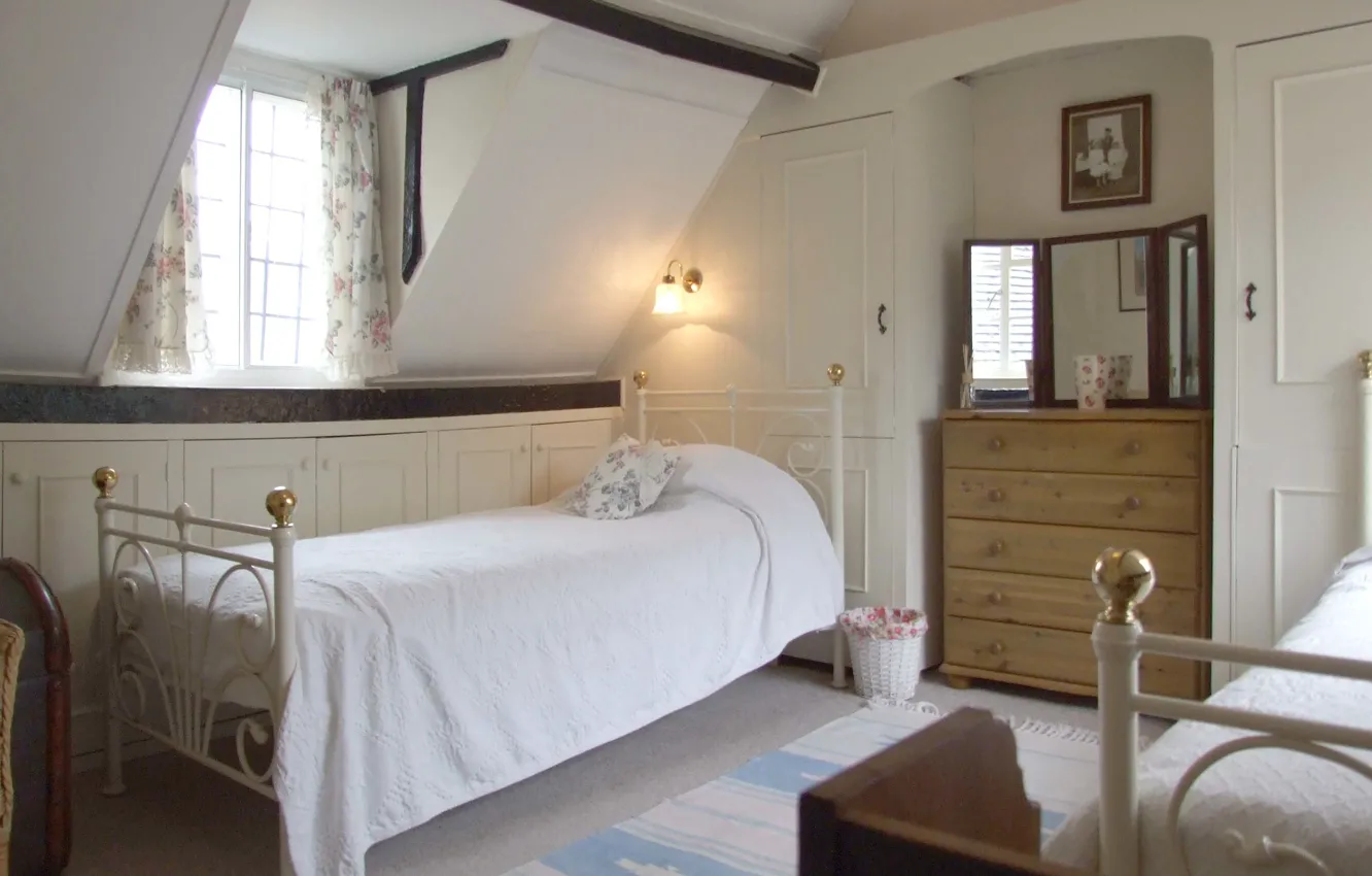 Photo wallpaper interior, bedroom, attic