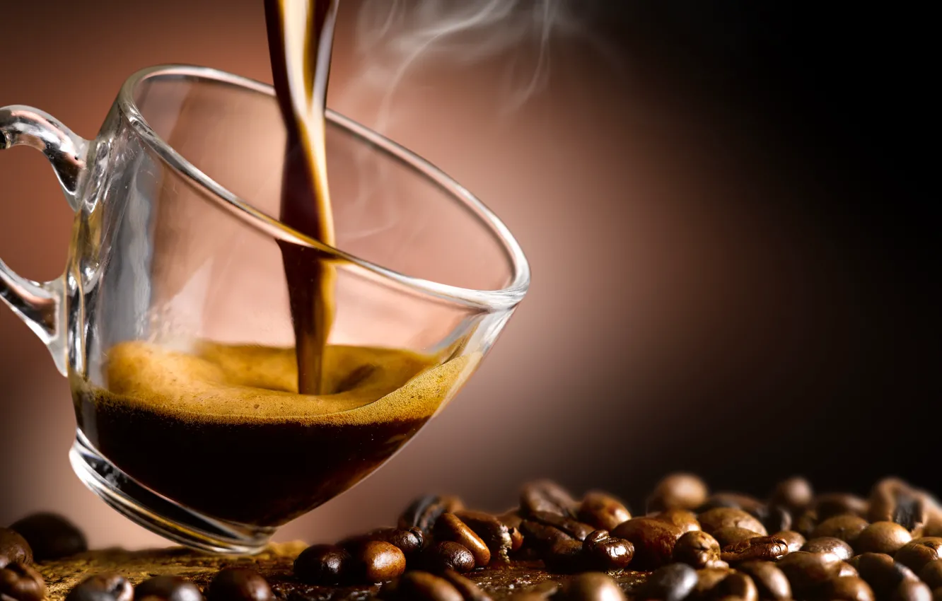 Photo wallpaper coffee, Cup, coffee beans, aroma, coffee, Cup, coffee beans, aroma