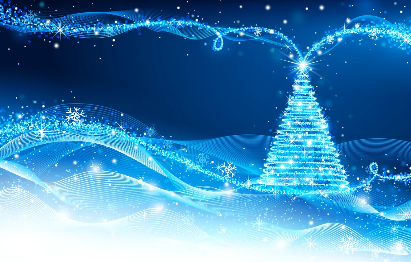 Photo wallpaper line, snowflakes, tree, new year, texture