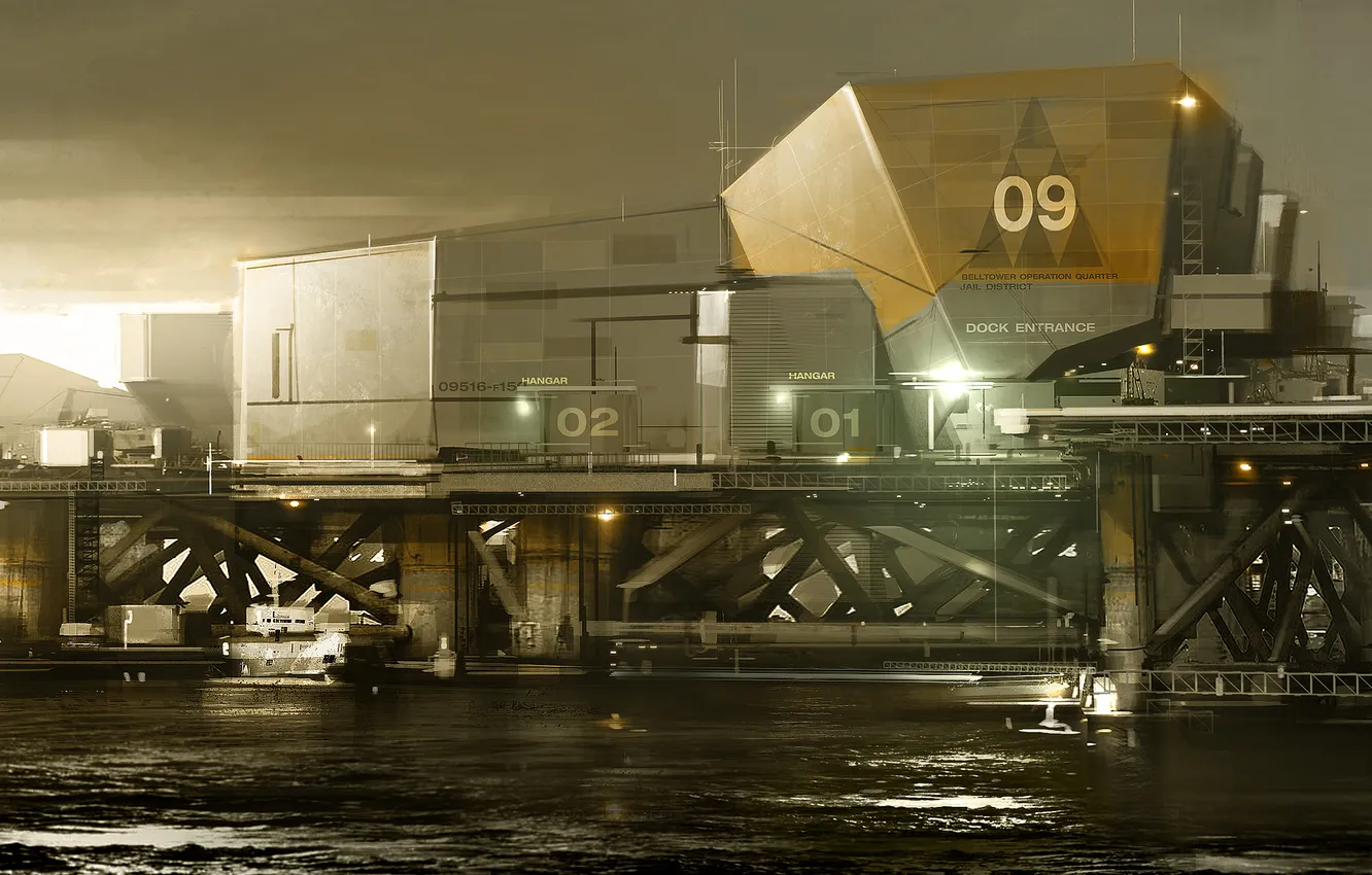 Photo wallpaper art, Deus Ex: Human Revolution, Deus Ex, DLC, Belltower, The Missing Link, SeaBase