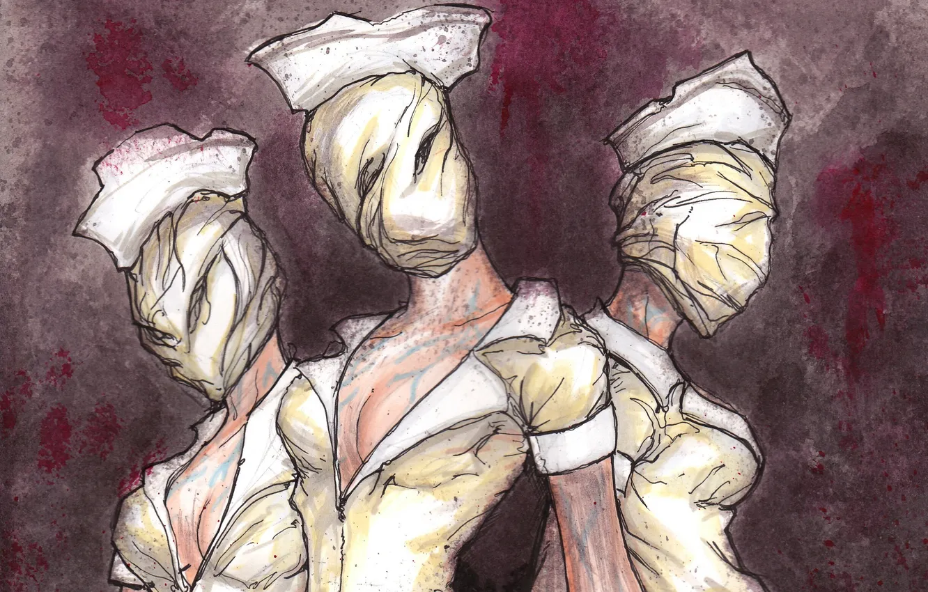 Photo wallpaper monster, nurse, Silent Hill, silent hill