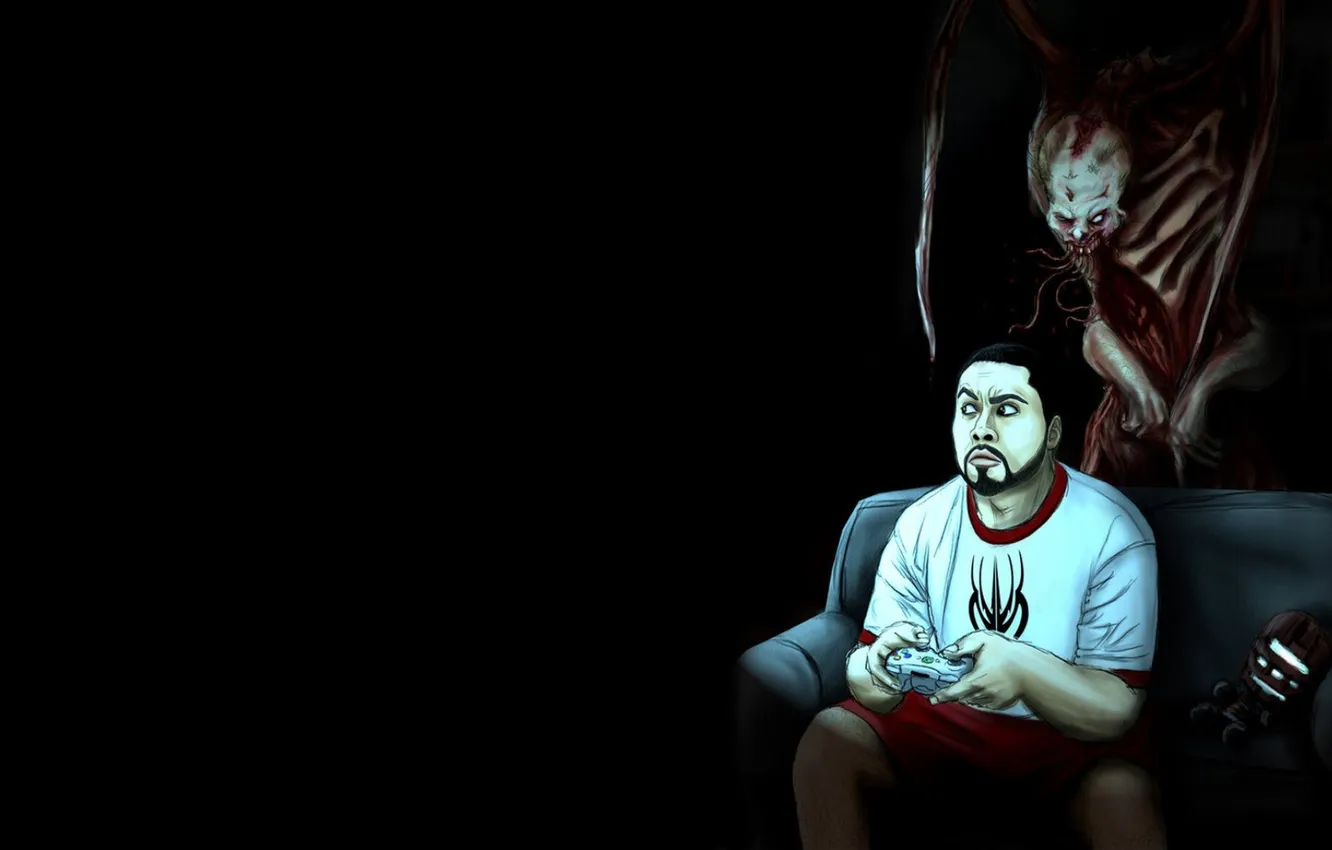 Photo wallpaper the game, minimalism, horror, horror, game, black background, Dead Space, dead space