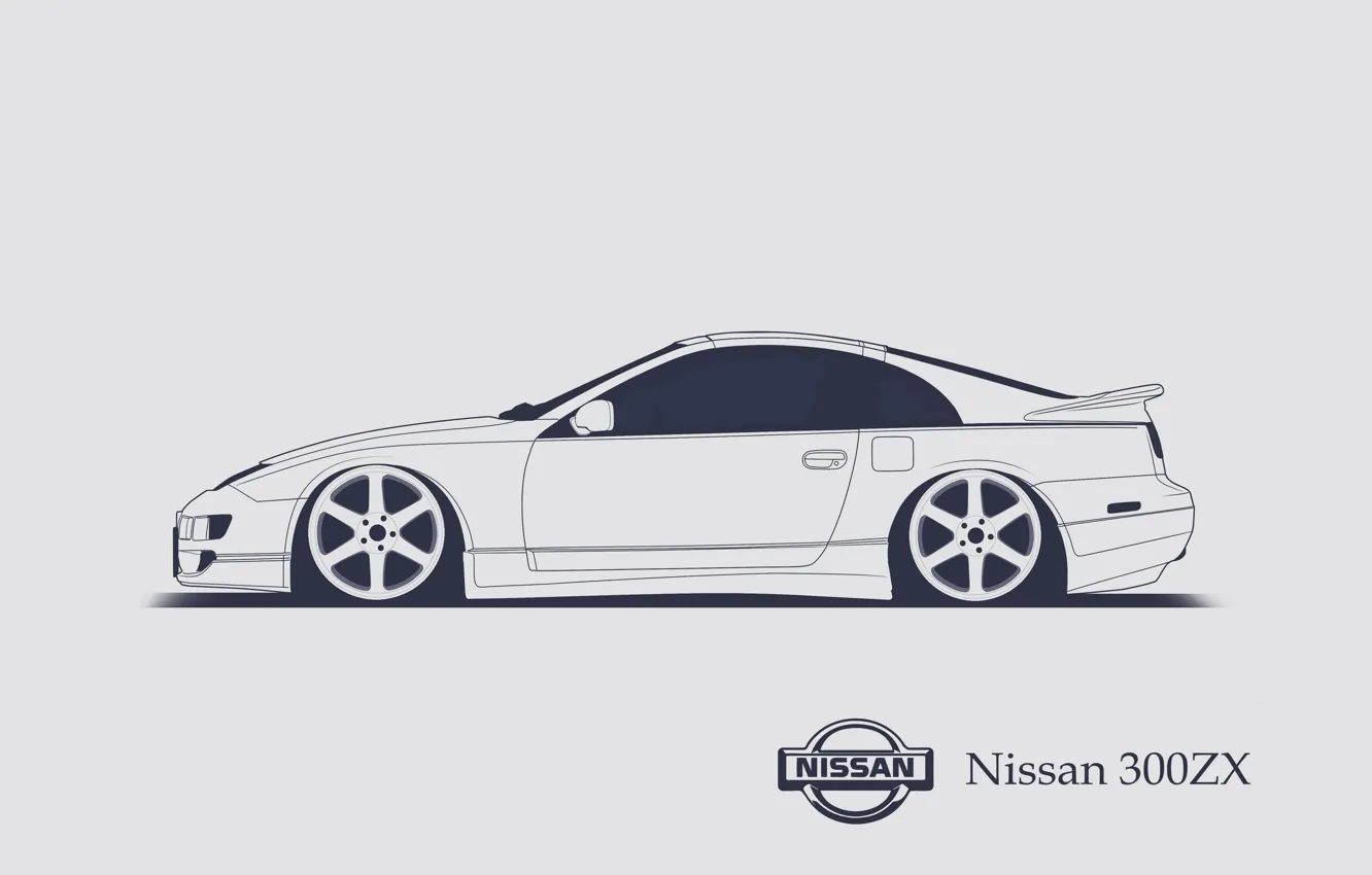 Photo wallpaper Nissan, 300ZX, Minimalistic, SrCky Design