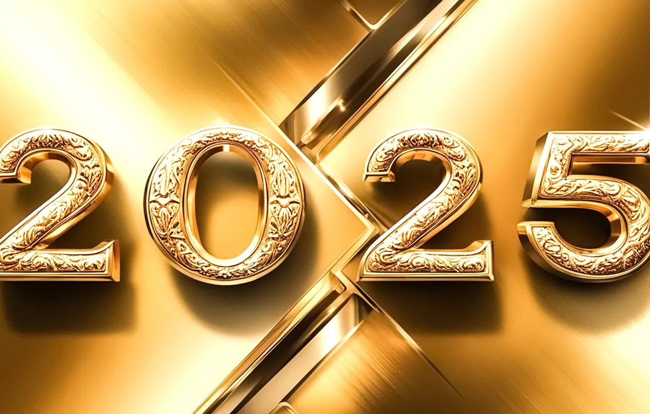 Photo wallpaper gold, new year, figures, golden, gold, metal, background, New Year