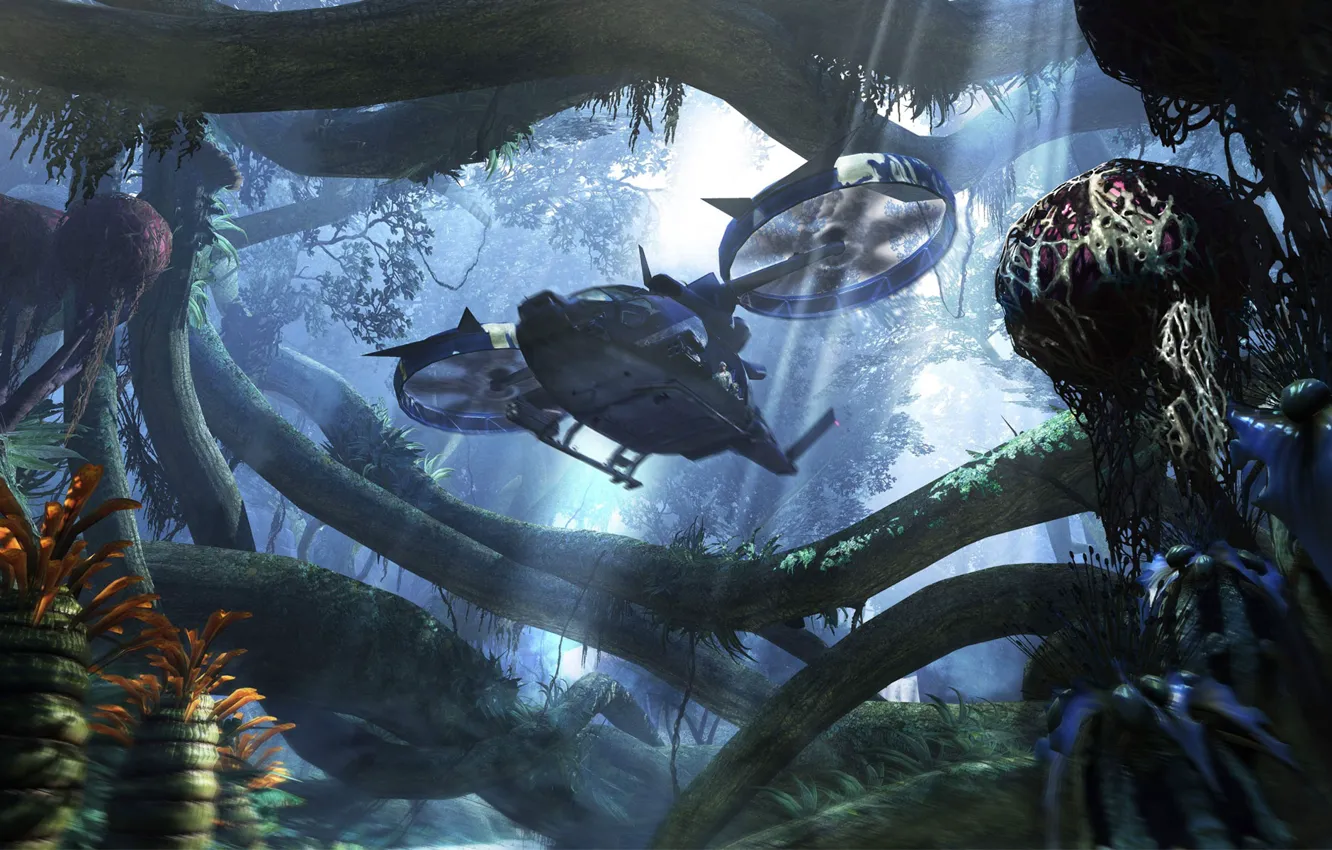 Photo wallpaper forest, the game, helicopter, avatar, avatar