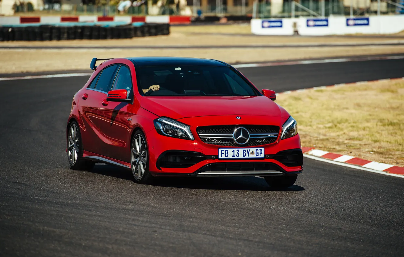 Photo wallpaper red, Mercedes-Benz, Mercedes, AMG, AMG, A-class, W176