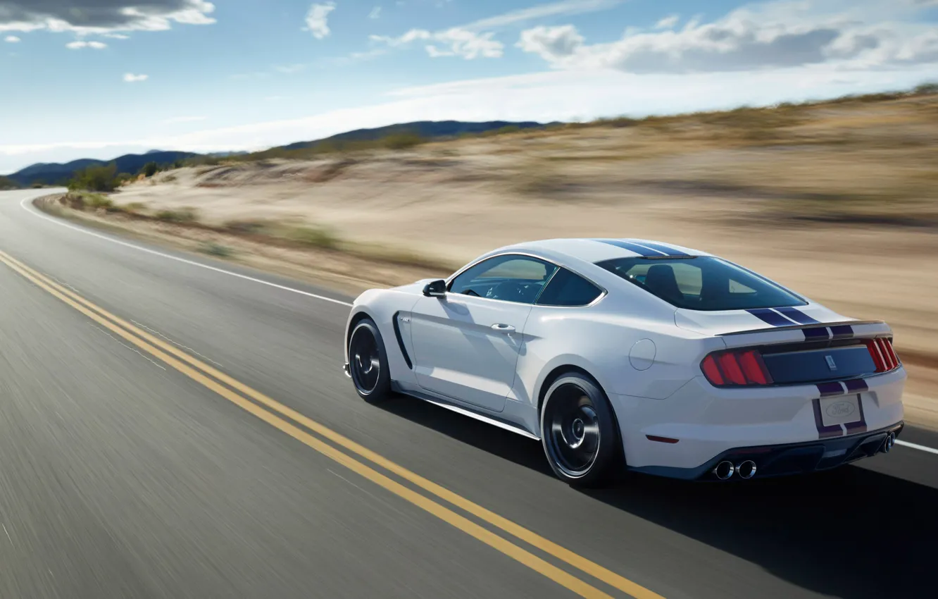 Photo wallpaper road, machine, auto, Mustang, Ford, Car, 2015