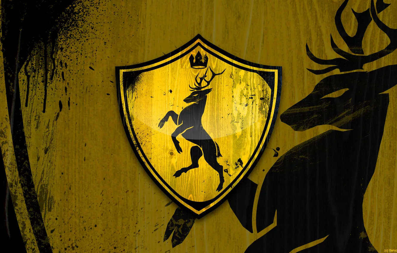 Photo wallpaper deer, crown, horns, book, the series, coat of arms, A Song of Ice and Fire, …