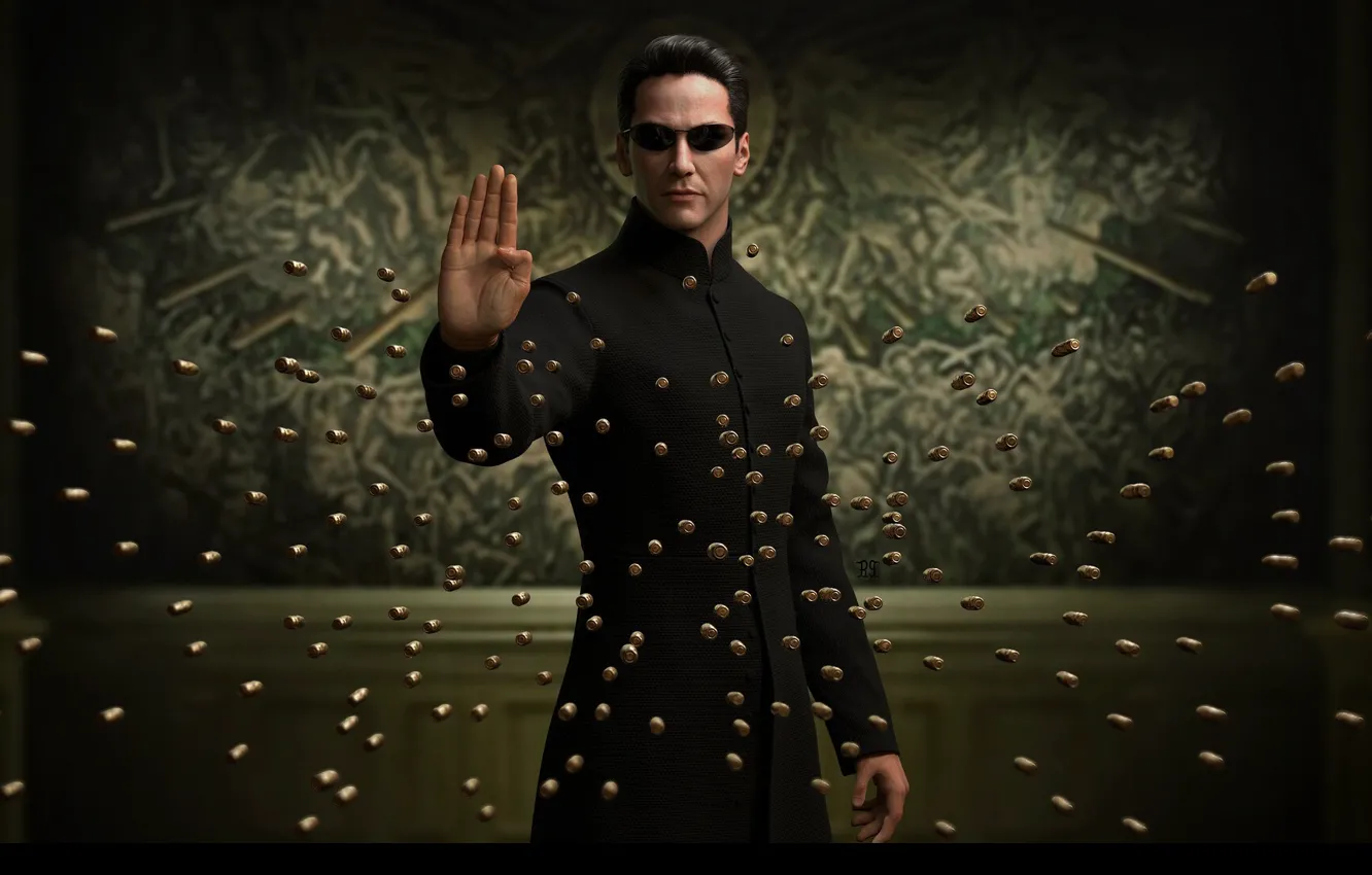 Photo wallpaper Neo, Art, Neo, Matrix, Keanu Reeves, The Matrix, pills, The Matrix Resurrections
