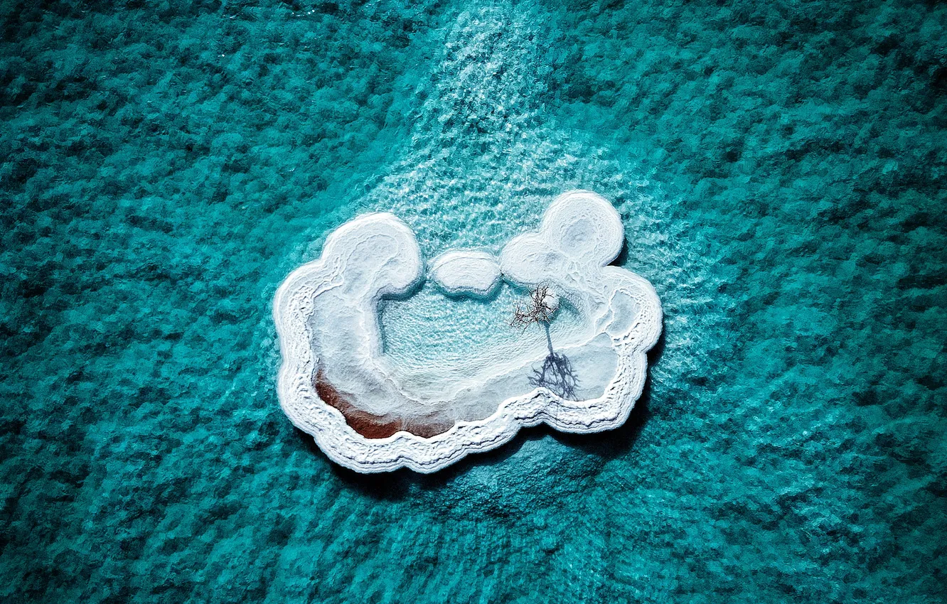 Photo wallpaper sea, water, landscape, island, salt