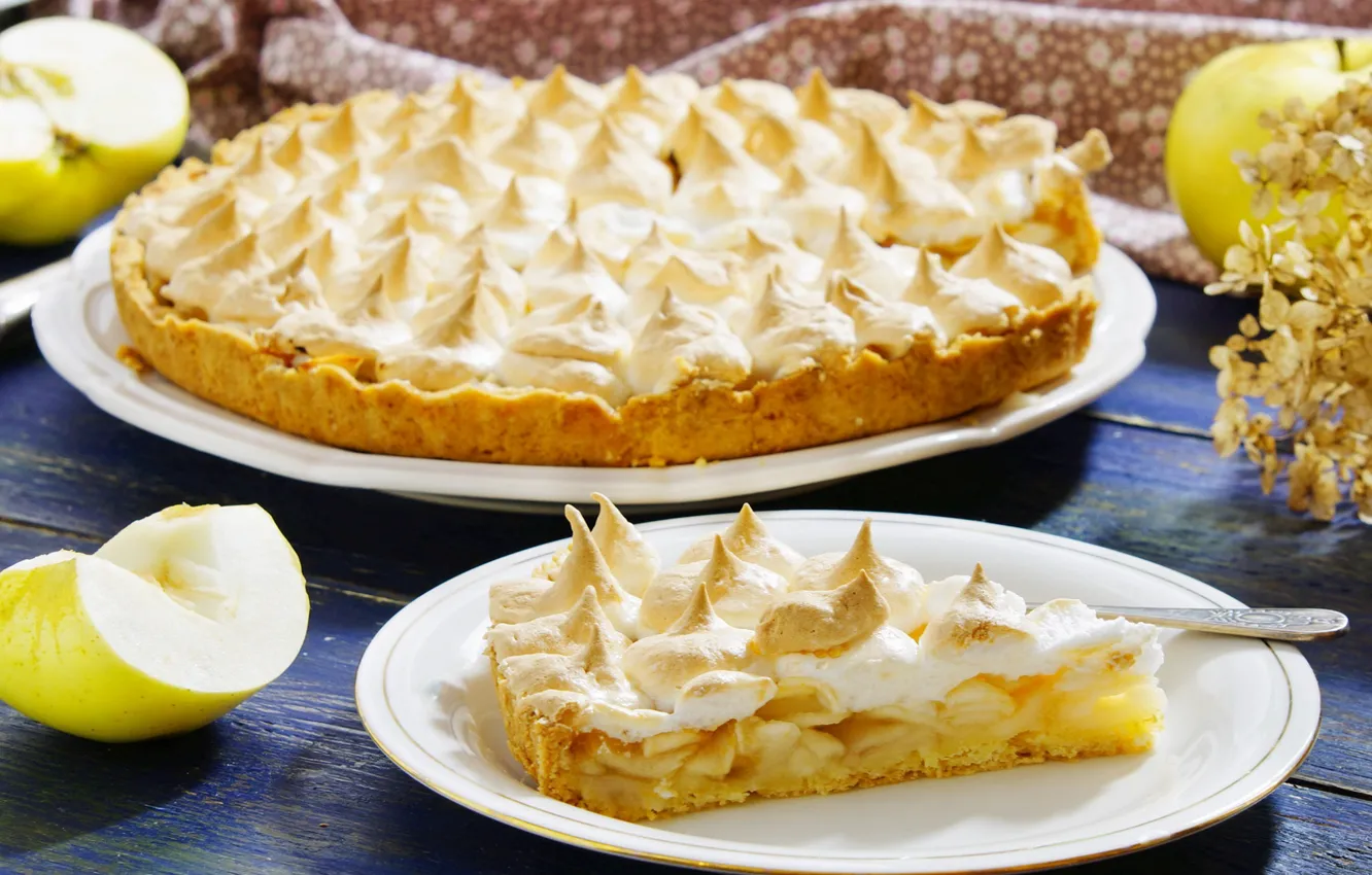 Photo wallpaper apples, pie, cakes, meringue