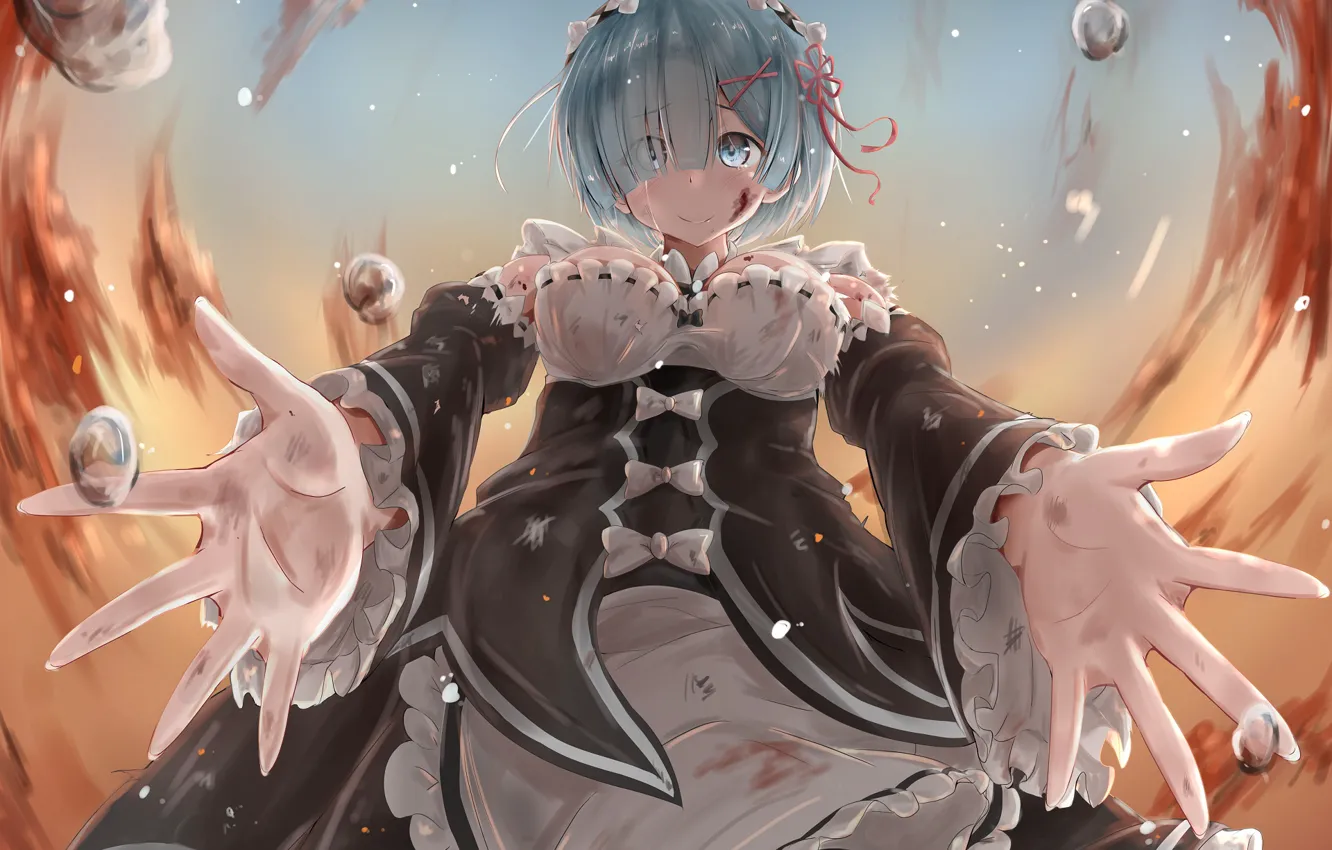 Photo wallpaper girl, drops, re zero kara hajime chip isek or seikatsu, From scratch, REM