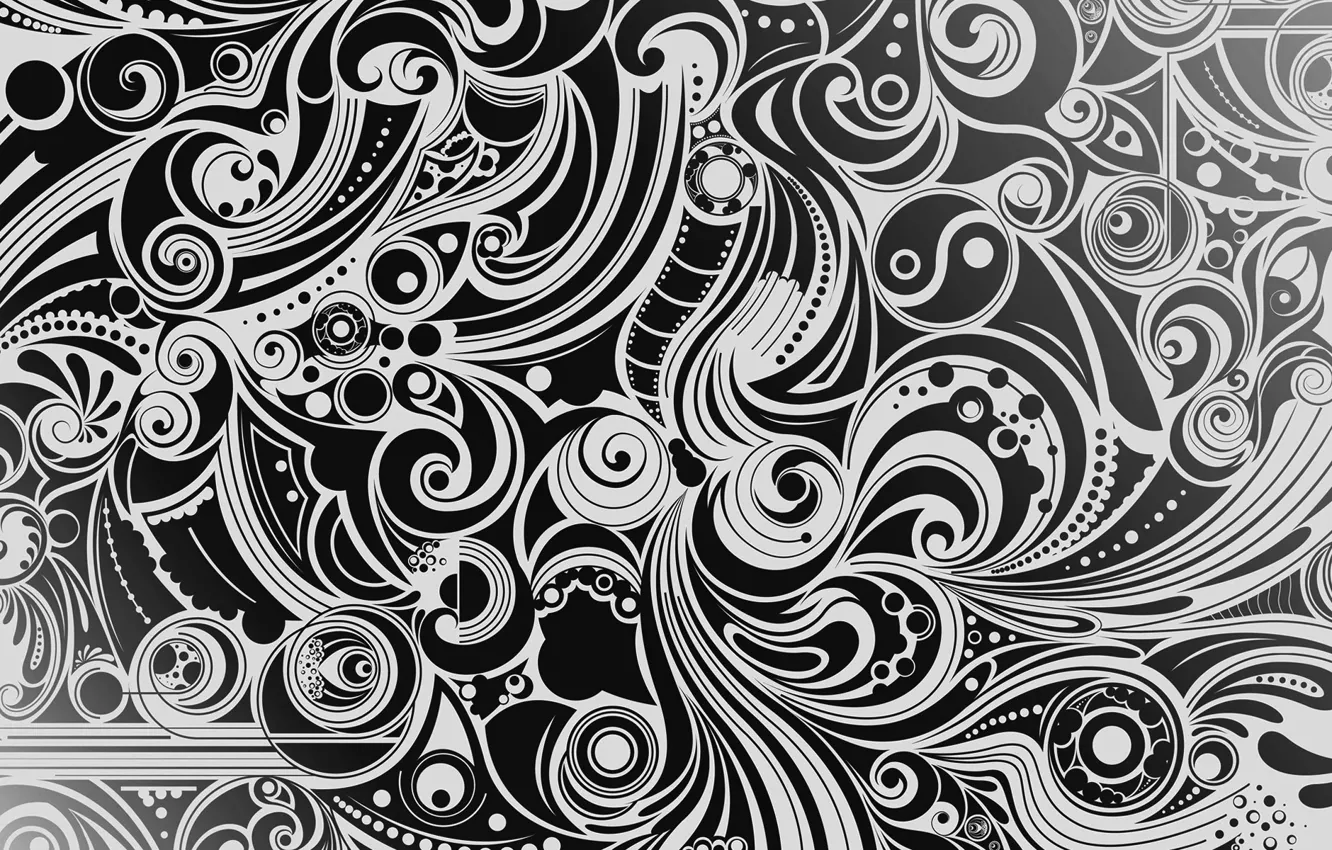 Photo wallpaper white, background, pattern, black, figure, vector, texture, form