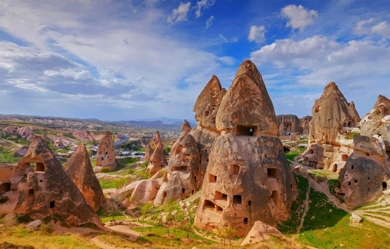 Photo wallpaper rocks, Turkey, Cappadocia, Uchisar