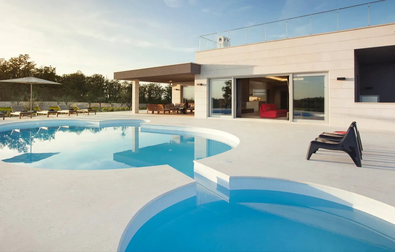 Photo wallpaper Villa, pool, architecture, Europe, terrace, Croatia, the estate, Croatia
