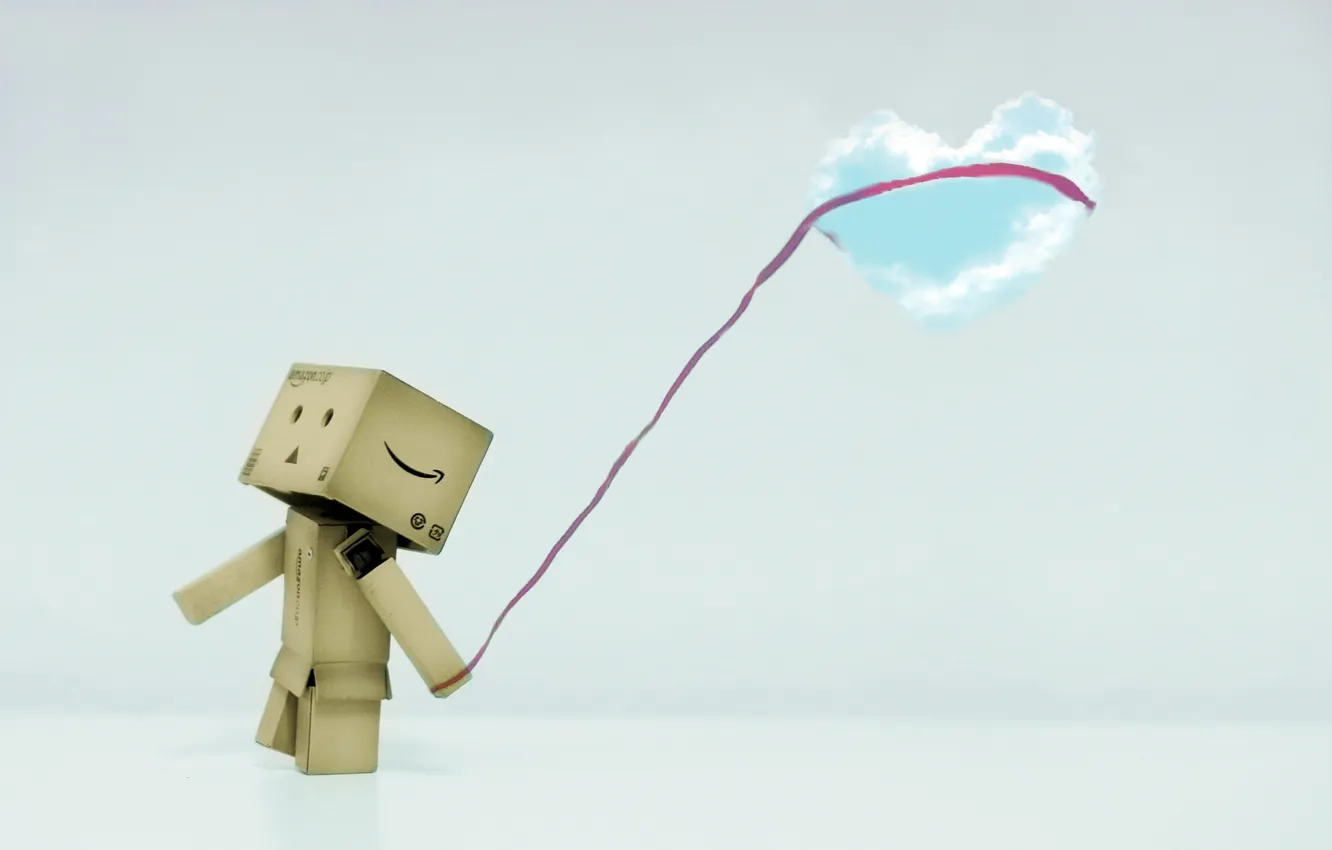 Photo wallpaper clouds, mood, box, heart, amazon