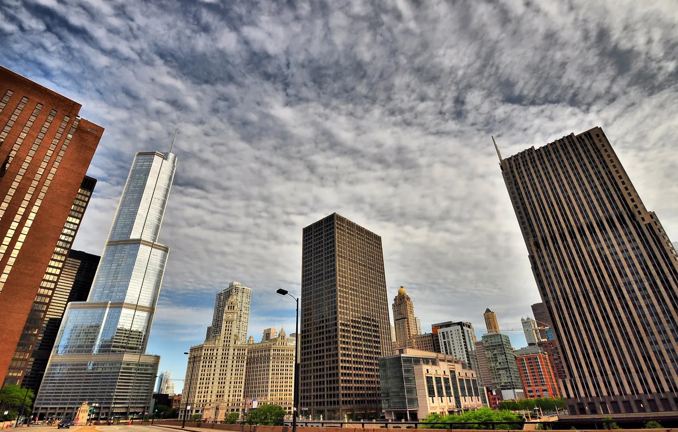 Photo wallpaper the sky, building, skyscrapers, Chicago, USA, USA, America, Chicago