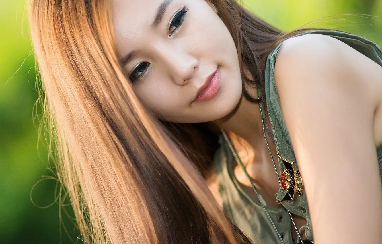 Photo wallpaper Girl, Smile, Asian, Lee Ji Min