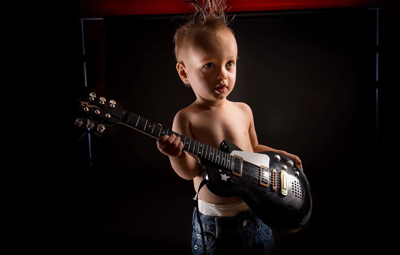 Photo wallpaper mood, guitar, boy