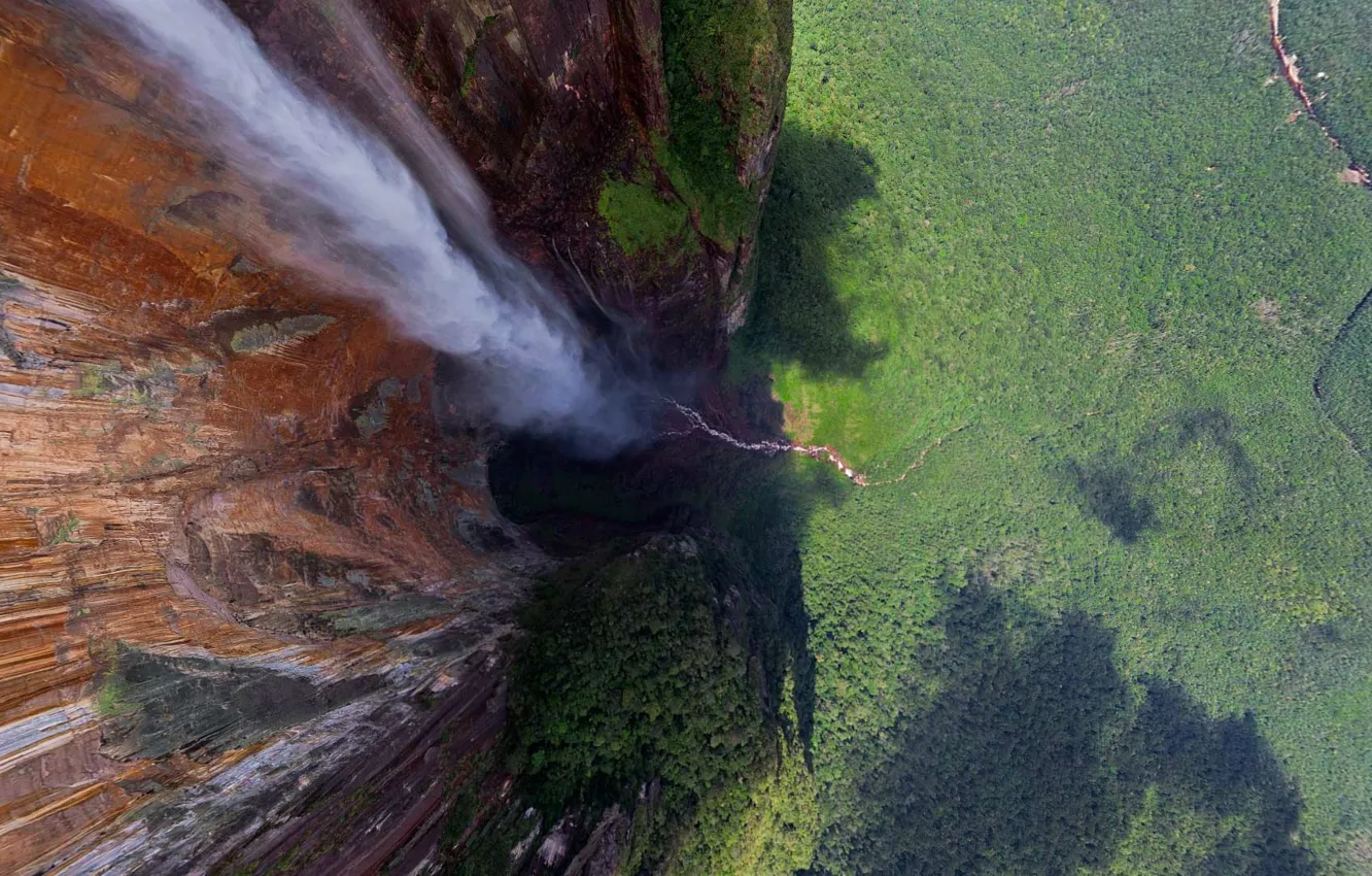Photo wallpaper rock, mountain, waterfall, Venezuela, Angel