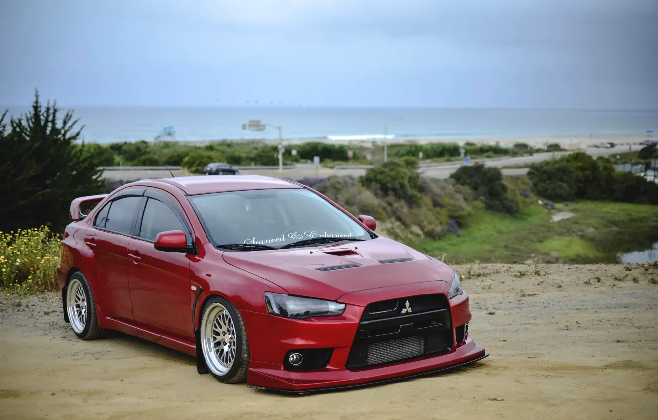 Photo wallpaper wheels, mitsubishi, lancer, evolution, hrome