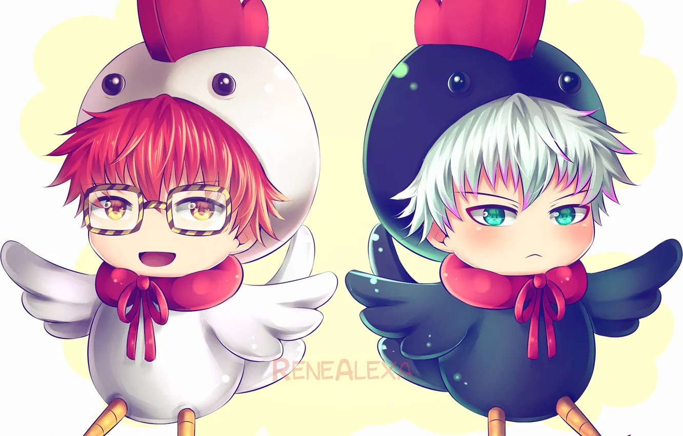Photo wallpaper children, chicken, Mystic Messenger