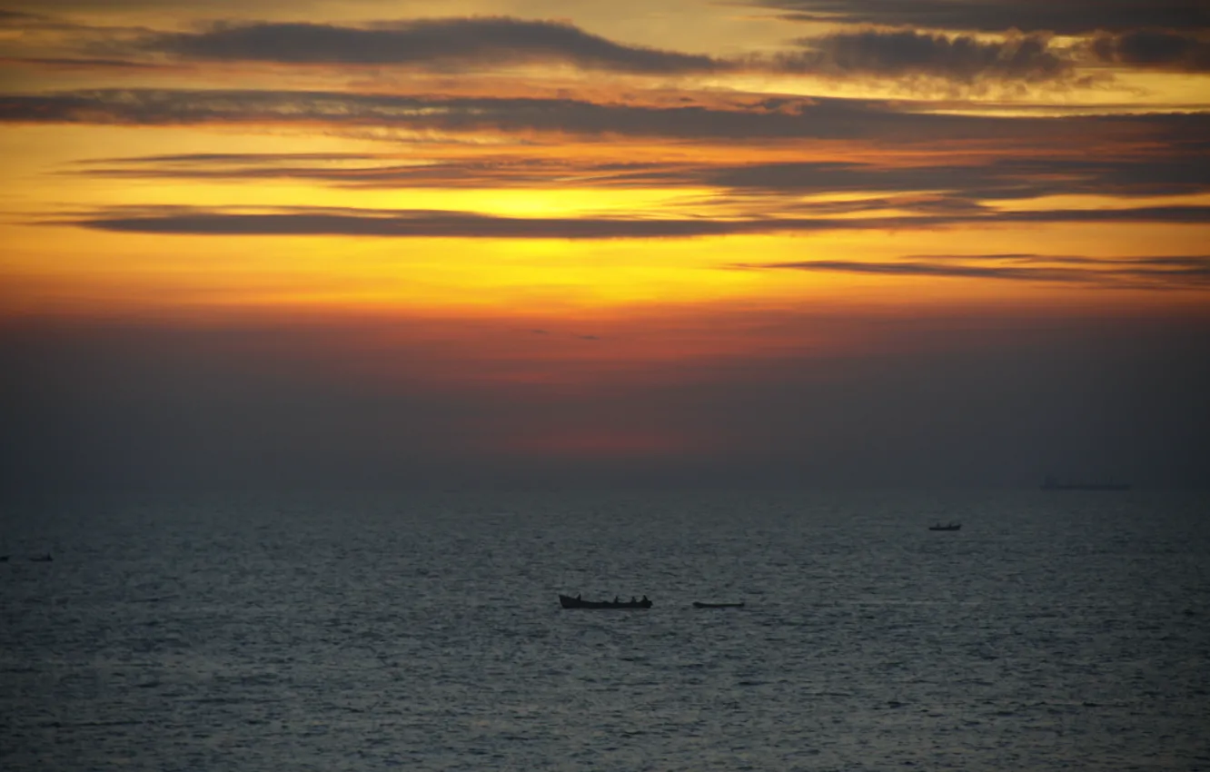 Photo wallpaper sea, sunset, background, Wallpaper, landscapes, the evening, India