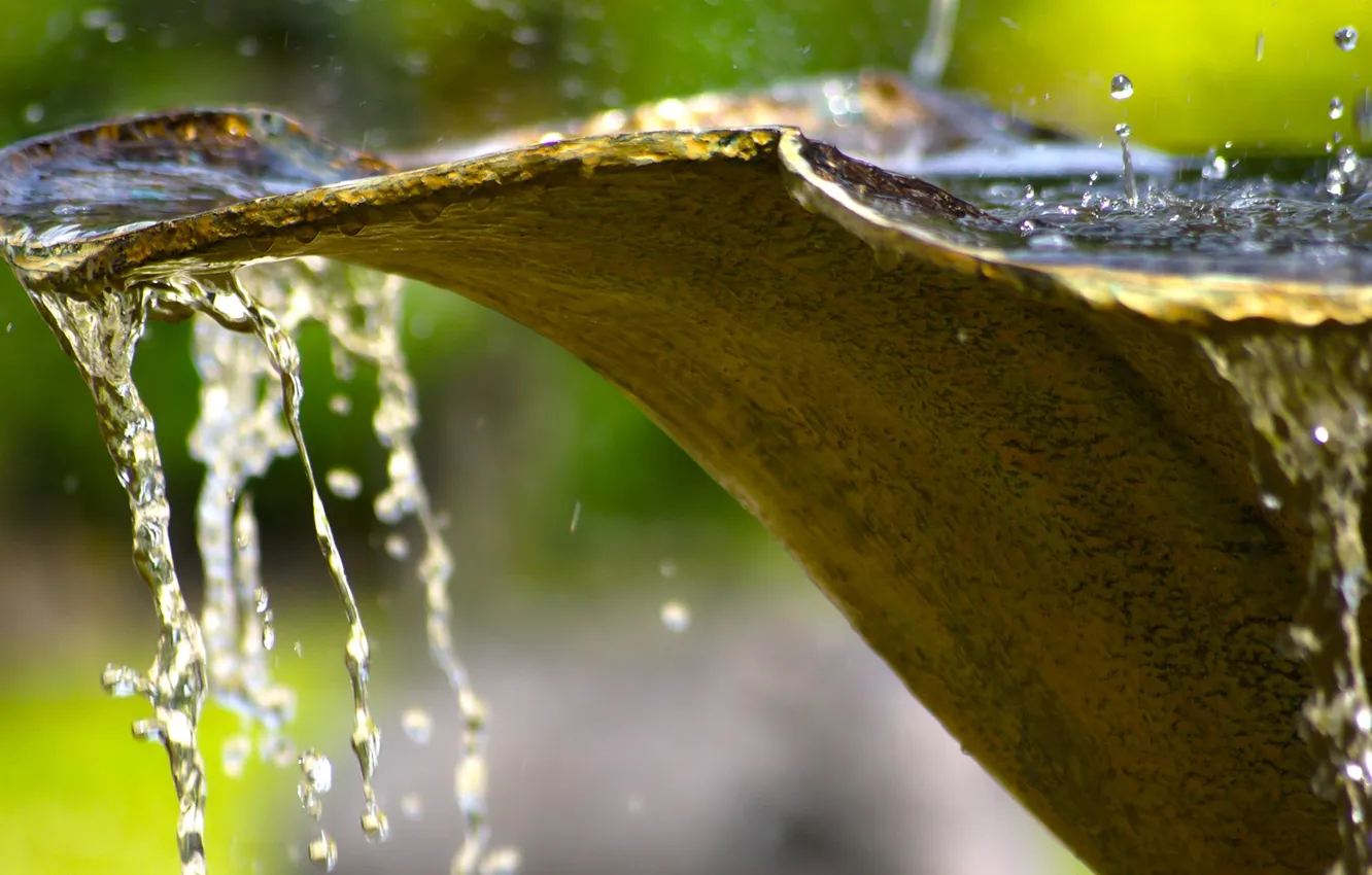 Photo wallpaper water, macro, squirt, fountain